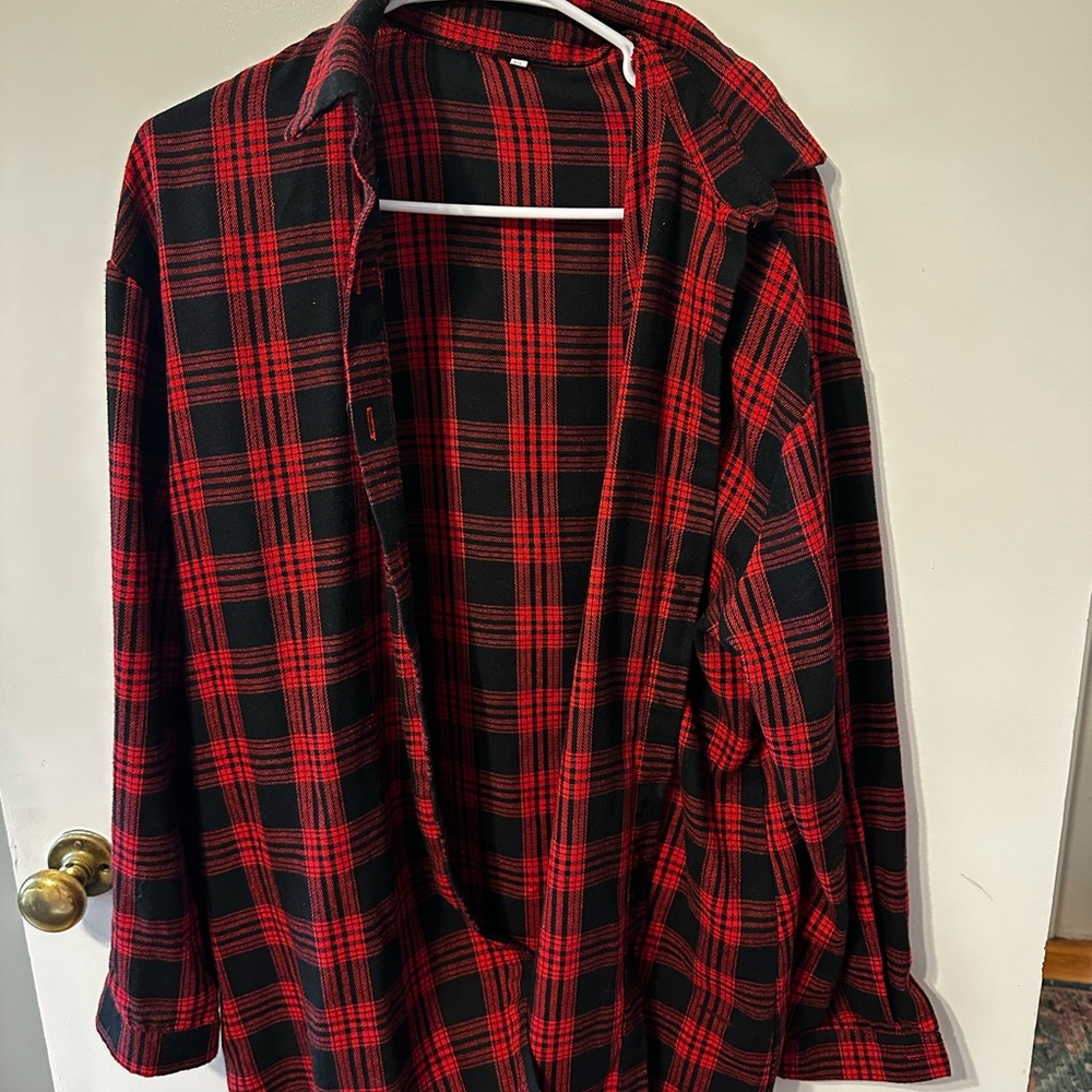 Women’s Red and Black Plaid Flannel